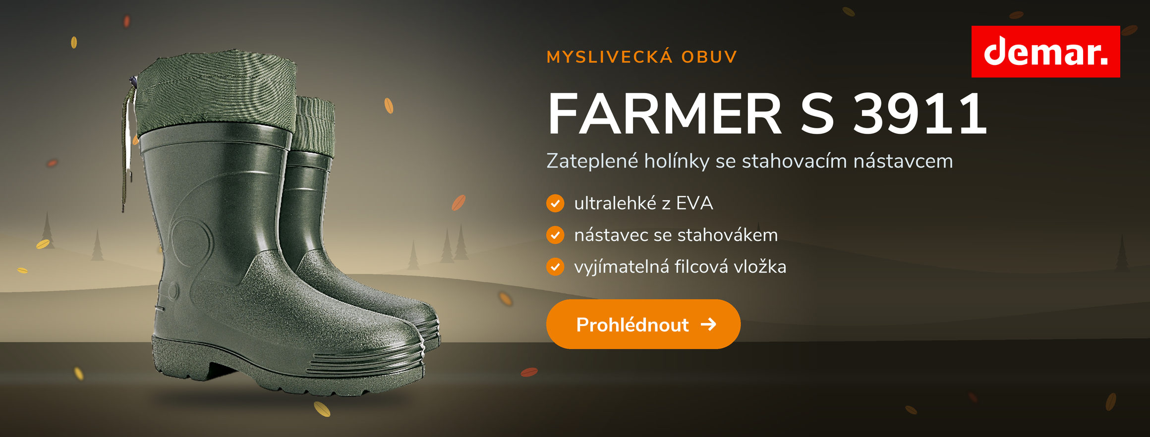 Pánské stahovací zateplené holínky Demar FARMER S 3911
